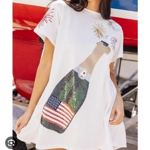 Queen of Sparkles USA Popping Champagne Dress